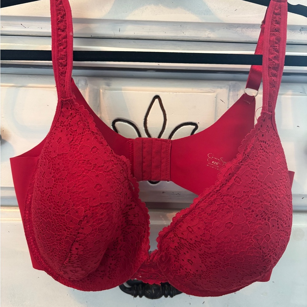 Jessica Simpson Vibrant Red Lace Bra